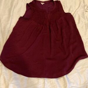 Merona Burgundy Sleeveless Hi-Lo Sleeveless Top
